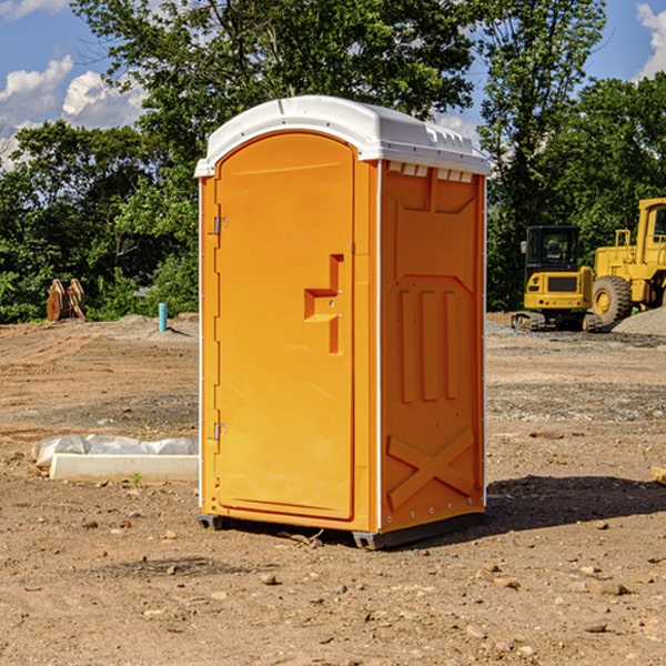 how often are the portable restrooms cleaned and serviced during a rental period in Grammer